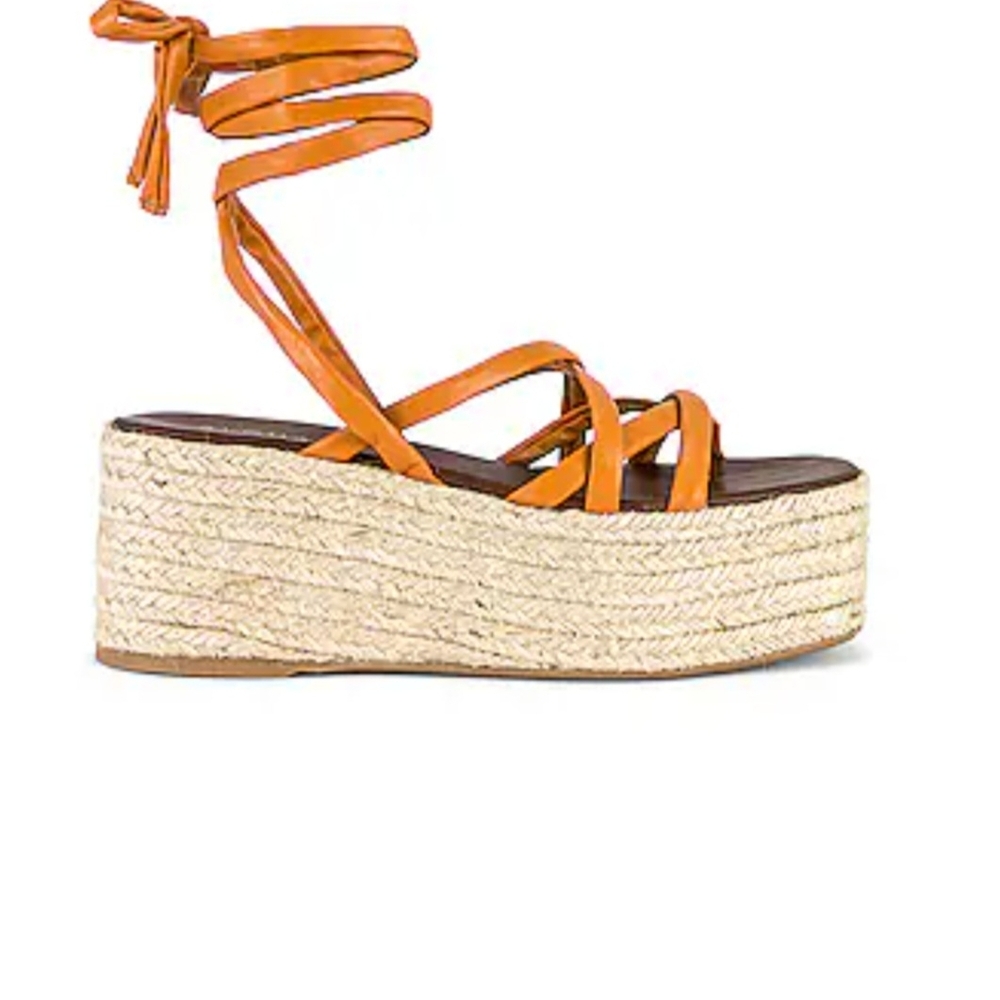 ALOHAS Paw Paw Spritz Orange Espadrille Flatform Sandals. NWT. Size 41 - Picture 5 of 7